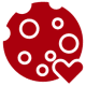 Red cookie with heart design