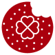 Red cookie with heart design