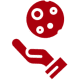 Red hand and planet symbol