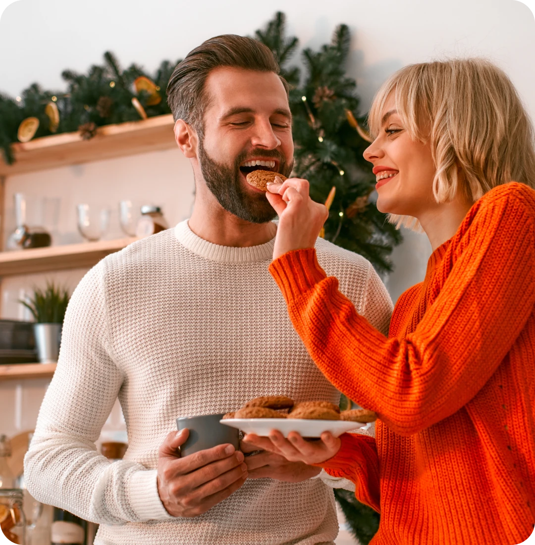 Happy moment with holiday cookies