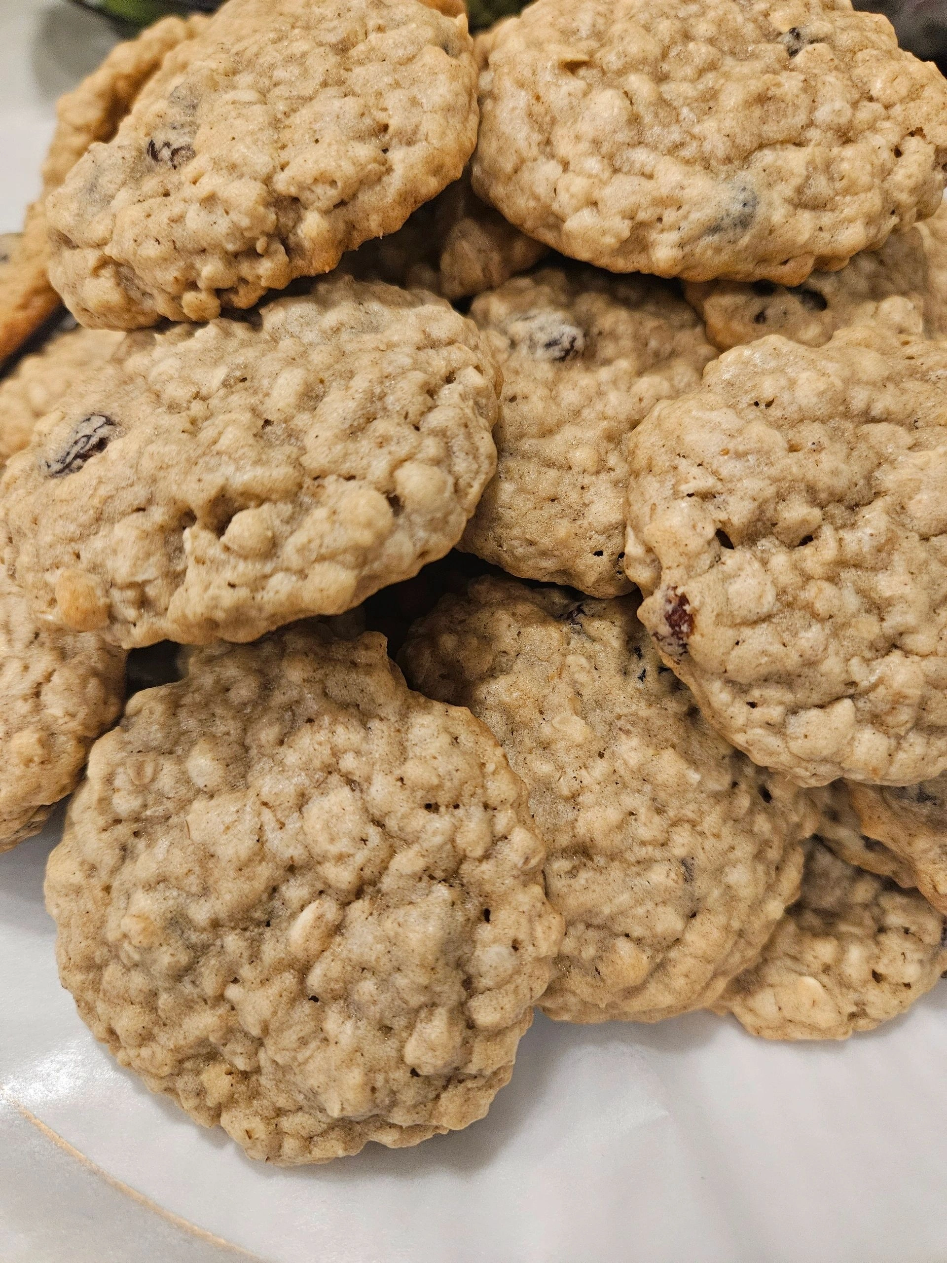 Homemade cookies with raisins and oats