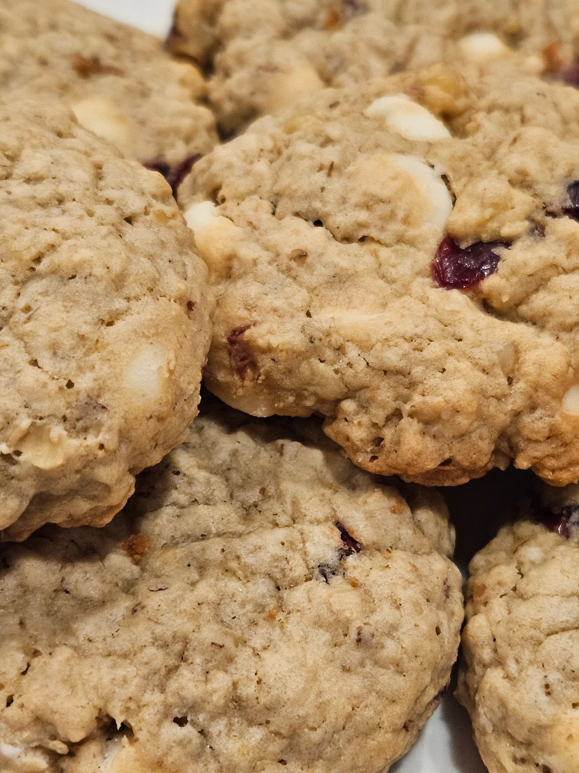 Close-up of homemade oatmeal cookies