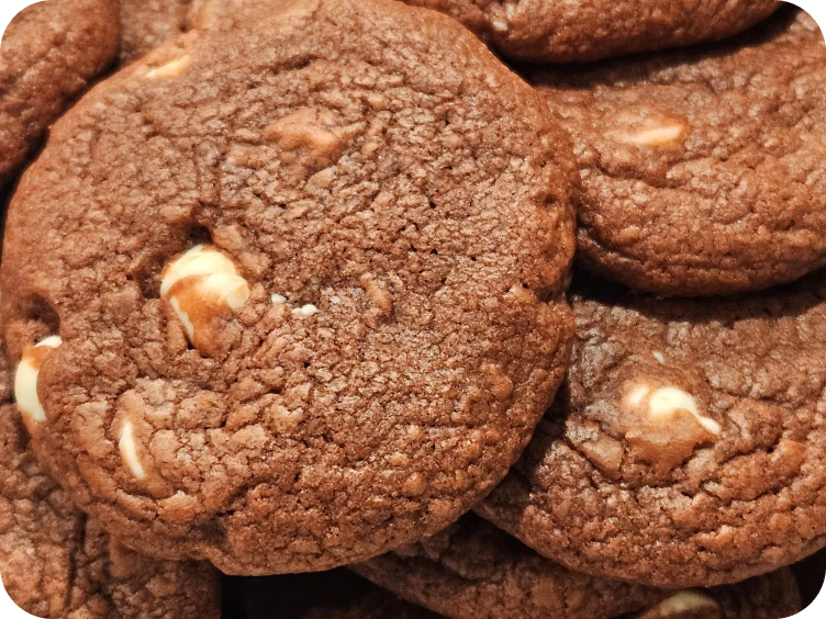 Freshly baked chocolate chip cookies